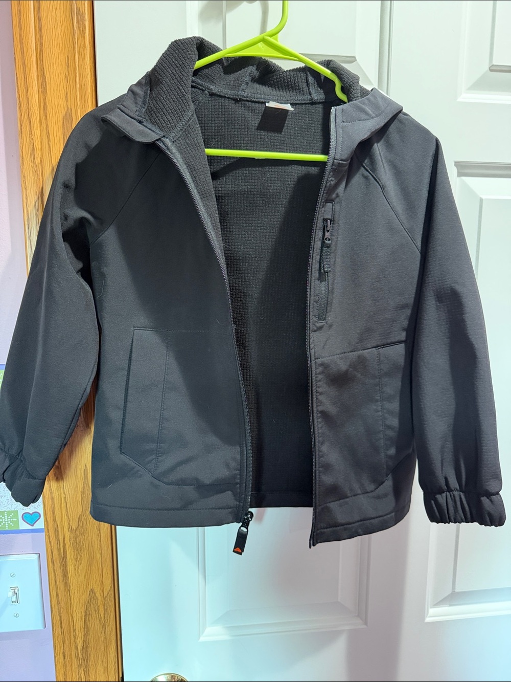 Ozark Trail Black Hooded Kids Jacket with Chest Zip